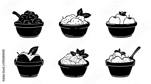 Collection of Apple Crumble, vectorized food design