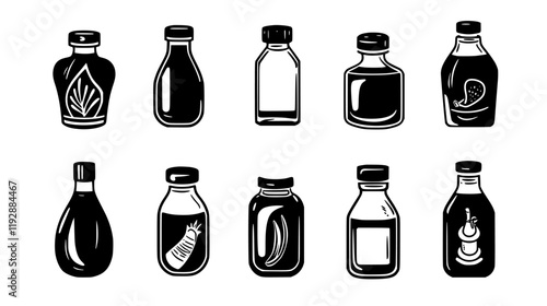 Collection of Barbecue sauce, vectorized food design