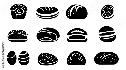 Collection of Bread, vectorized food design