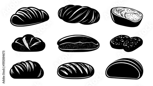 Collection of Brioche, vectorized food design