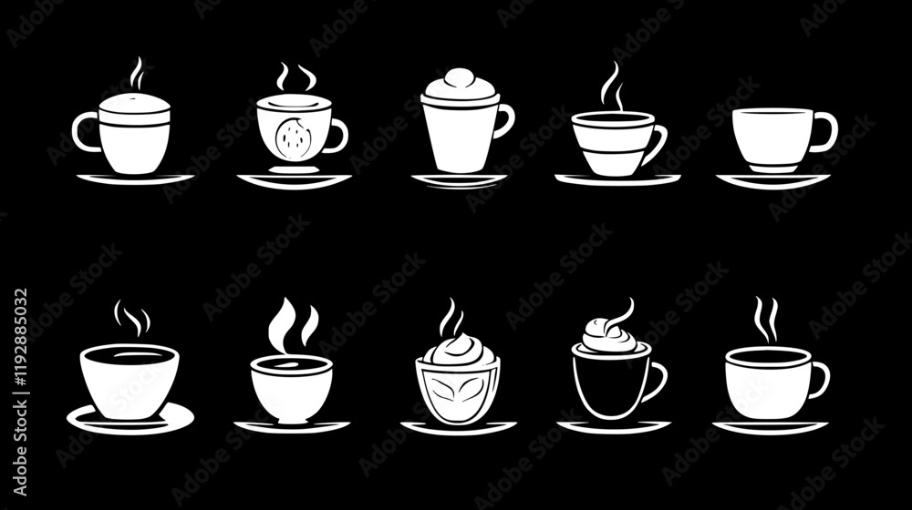 Collection of Cappuccino, vectorized drink design