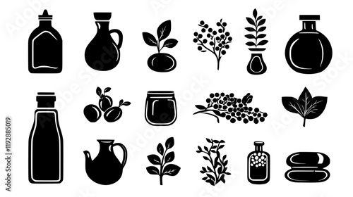 Collection of Canola oil, vectorized food design