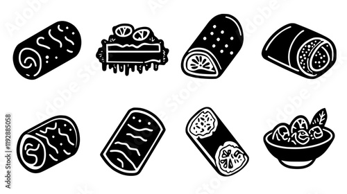 Collection of Cannelloni, vectorized food design