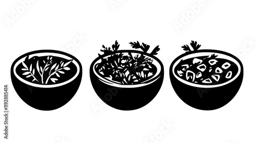 Collection of Chimichurri continuous icon pattern, Chimichurri vectorized artwork