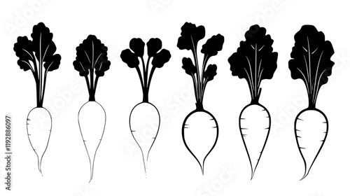 Daikon radish tiled design, Daikon radish repeating background illustration