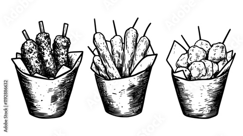 Fried mozzarella sticks tiled design, Fried mozzarella sticks repeating background illustration