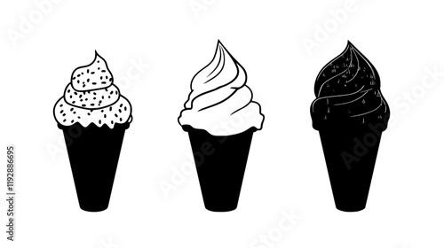 Collection of Gelato continuous icon pattern, Gelato vectorized artwork