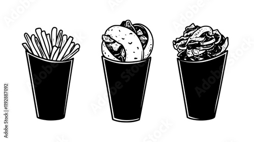 Collection of Gyros, vectorized food design
