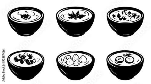 Collection of Hummus, vectorized food design