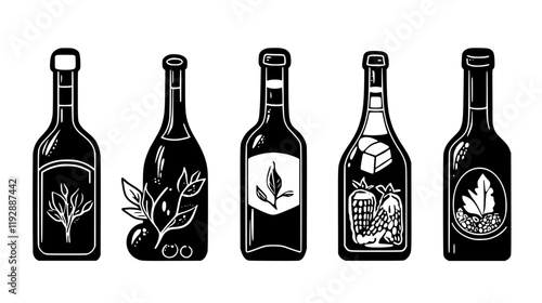 Collection of Italian Dressing, vectorized food design
