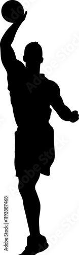 Volleyball player pose silhouette