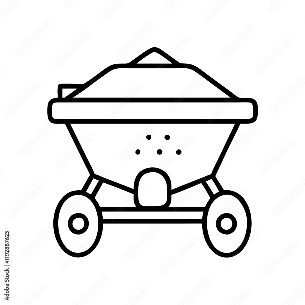 fertilizer spreader icon, fertilizer spreader line art - simple line art of fertilizer spreader, perfect for fertilizer spreader logos and icons and themed design fertilizer spreader icon, fertilizer spreader line art - simple line art of fertilizer spreader, perfect for fertilizer spreader logos and icons and themed design