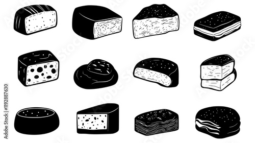 Collection of Limburger, vectorized food design