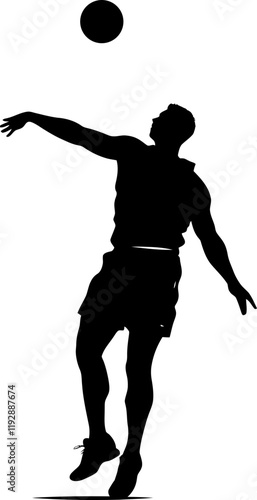 Volleyball player pose silhouette