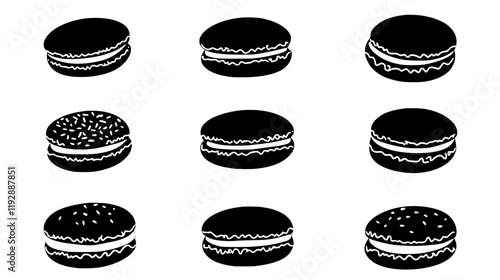 Collection of Macaron, vectorized food design