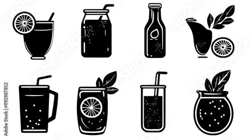 Collection of Lemon Juice, vectorized food design