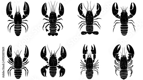 Collection of Lobster, vectorized food design
