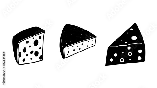 Collection of Manchego, vectorized food design
