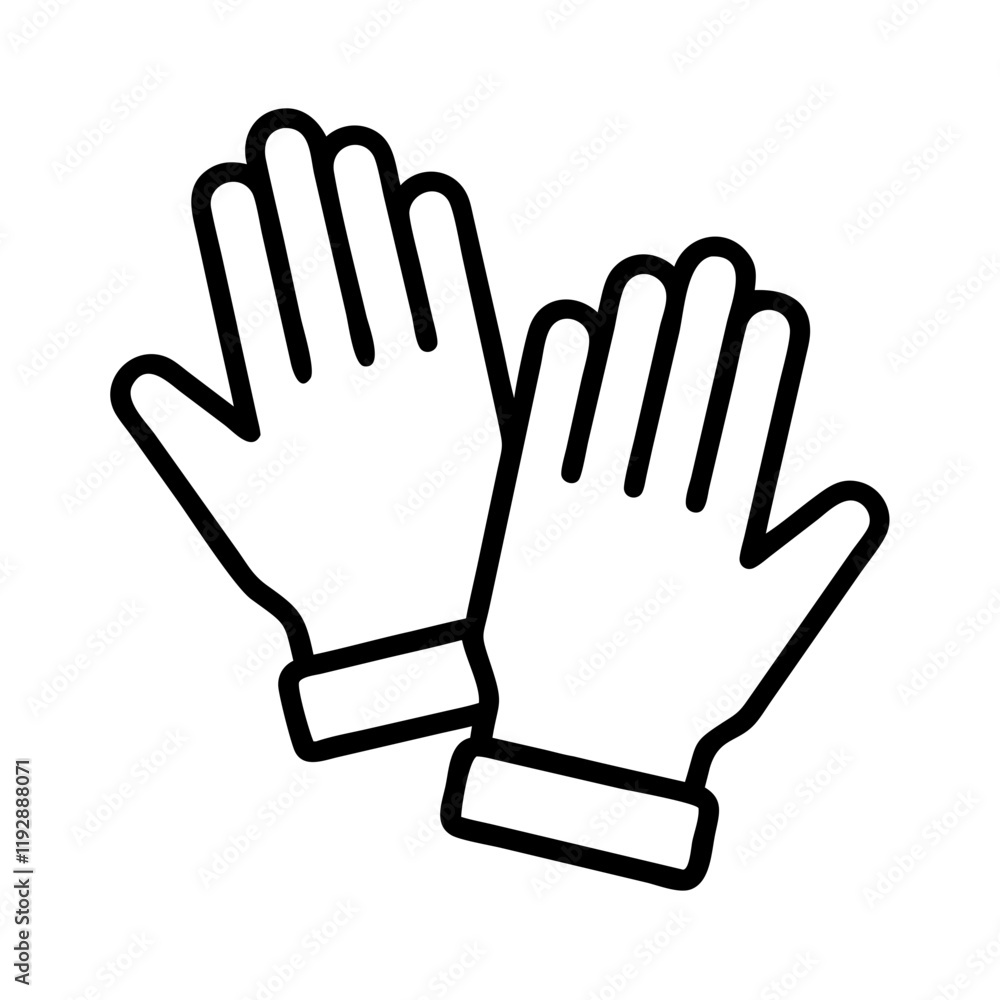 garden gloves icon, garden gloves line art - simple line art of garden gloves, perfect for garden gloves logos and icons and themed design garden gloves icon, garden gloves line art - simple line art of garden gloves, perfect for garden gloves logos and icons and themed design