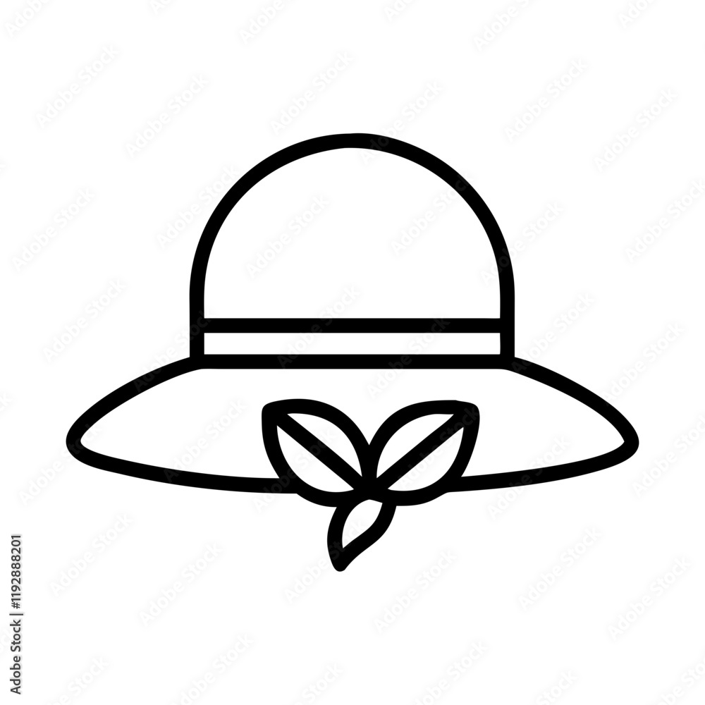garden hat icon, garden hat line art - simple line art of garden hat, perfect for garden hat logos and icons and themed design garden hat icon, garden hat line art - simple line art of garden hat, perfect for garden hat logos and icons and themed design