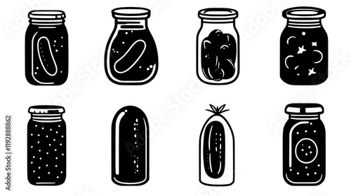 Collection of Pickles, vectorized food design