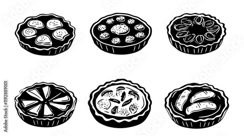 Collection of Quiche, vectorized food design
