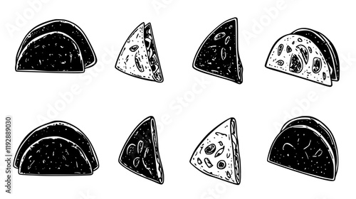 Collection of Quesadillas, vectorized food design