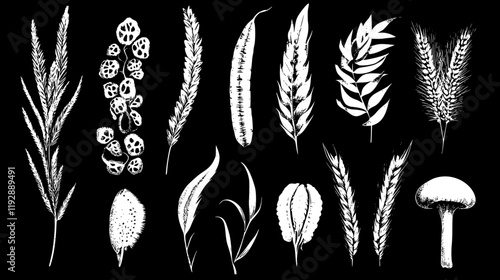 Rye tiled design, Rye repeating background illustration