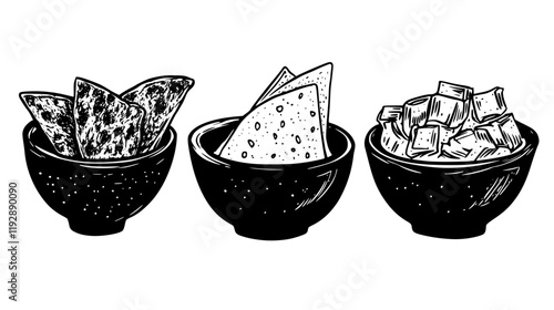 Collection of Spinach and Artichoke Dip, vectorized food design
