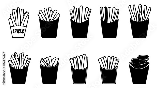 Collection of Sweet Potato Fries, vectorized food design