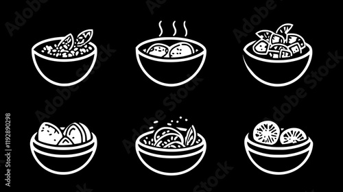 Collection of Tabbouleh, vectorized food design
