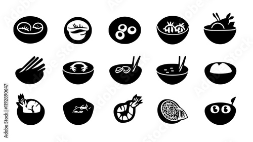 Collection of Tom Yum Soup, vectorized food design