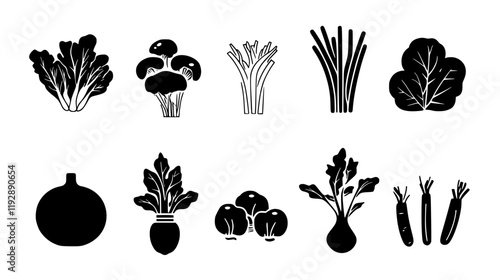 Collection of Tempura Vegetables, vectorized food design