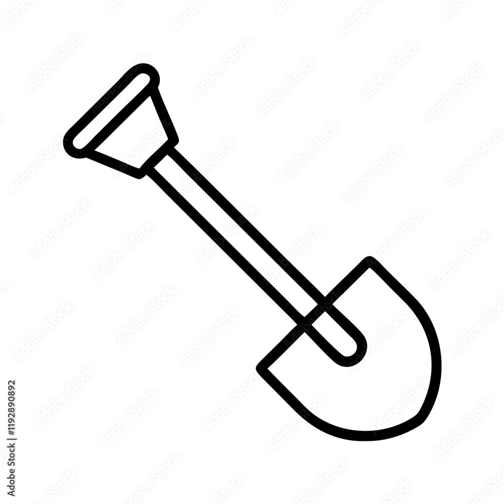 shovel icon, shovel line art - simple line art of shovel, perfect for shovel logos and icons and themed design