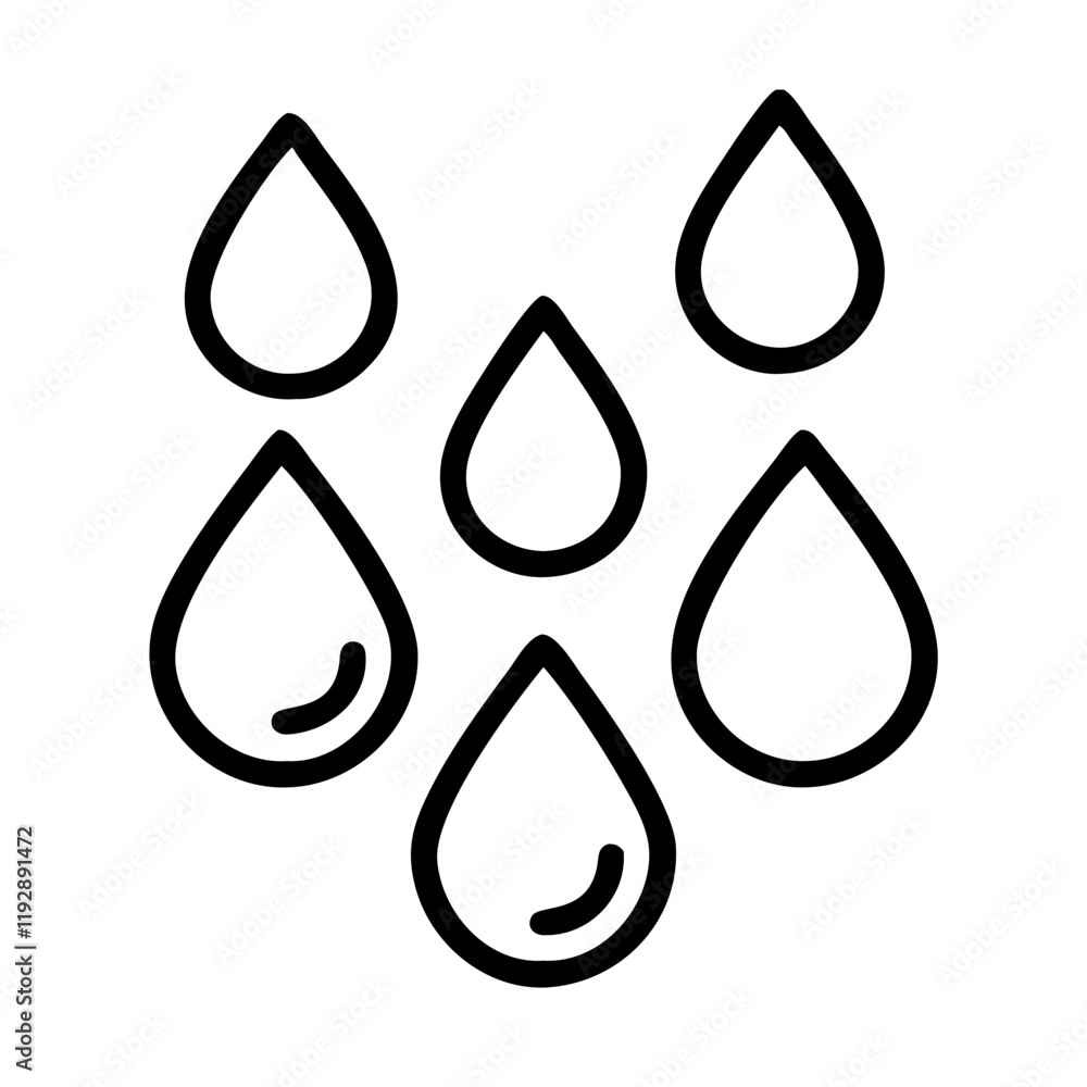 water droplets icon, water droplets line art - simple line art of water droplets, perfect for water droplets logos and icons and themed design water droplets icon, water droplets line art - simple line art of water droplets, perfect for water droplets logos and icons and themed design