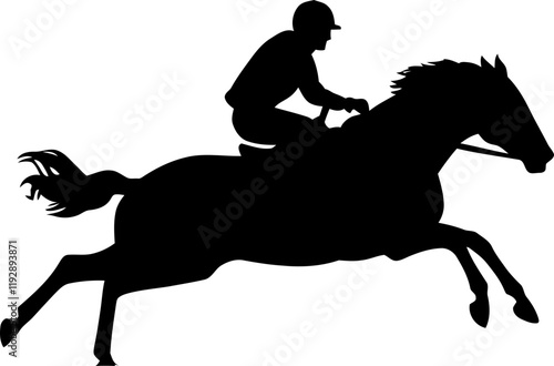 Horse with rider silhouette