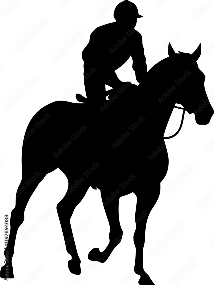 Obraz premium Horse with rider silhouette