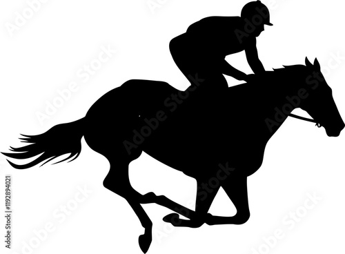 Horse with rider silhouette