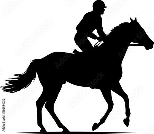 Horse with rider silhouette