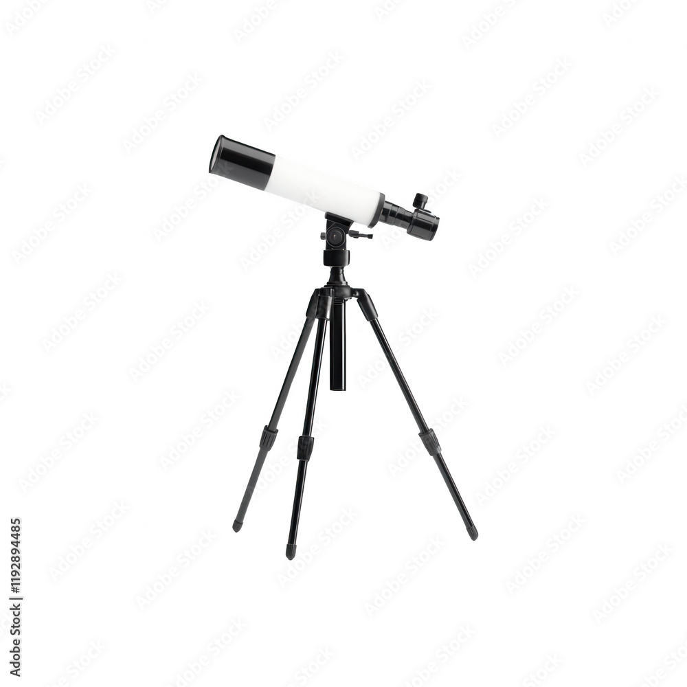 A high-quality telescope set on a tripod for stargazing and astronomical observations., isolated on a transparent background. A high-quality telescope set on a tripod for stargazing and astronomical observations., isolated on a transparent background.