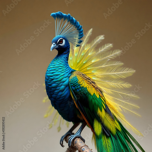 peacock feather on white background