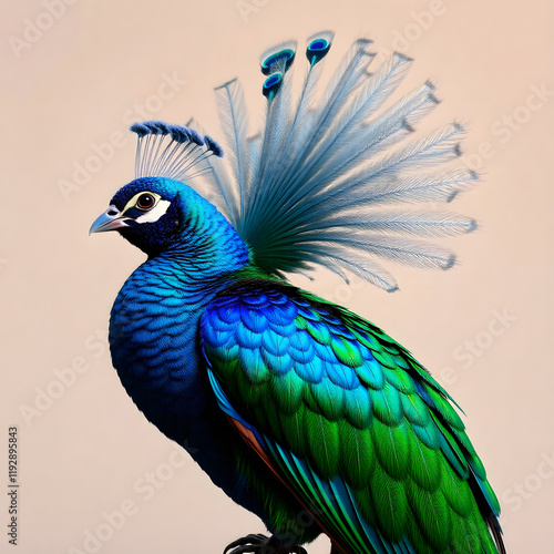 peacock with feathers