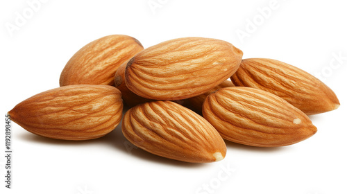  Roasted almonds isolated on a white background
