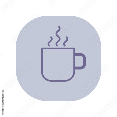 Cup with hot drink line icon. Mug with coffee or tea outline sign. Morning, coffee break, cafe or coffeeshop concept. Vector illustration, symbol element for web design and apps