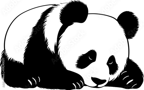 Handdrawn giant panda drawing 