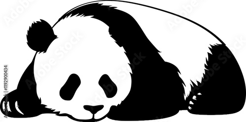 Handdrawn giant panda drawing 