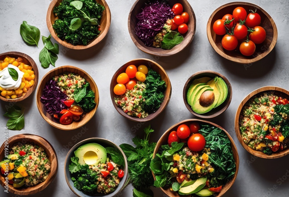 vibrant plant based meals artfully arranged bowls featuring rainbow fresh wholesome flavors healthy lifestyle, lgbtq, lgbt, pride, colorful, love, equality