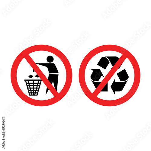 DO NOT RECYCLE ,DISCARD TRASH SIGN ICON