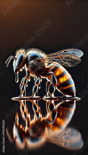 Honey-Drenched Bee in Focus