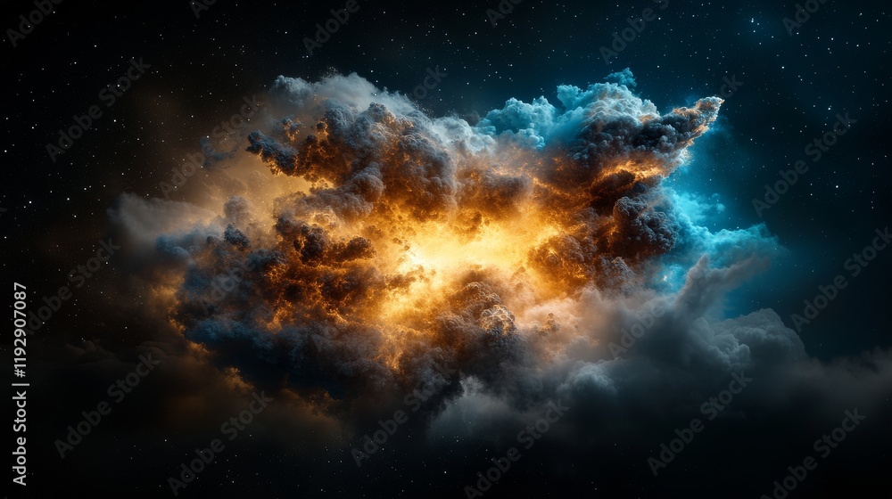 Fototapeta premium Vivid Clouds of Colorful Explosion